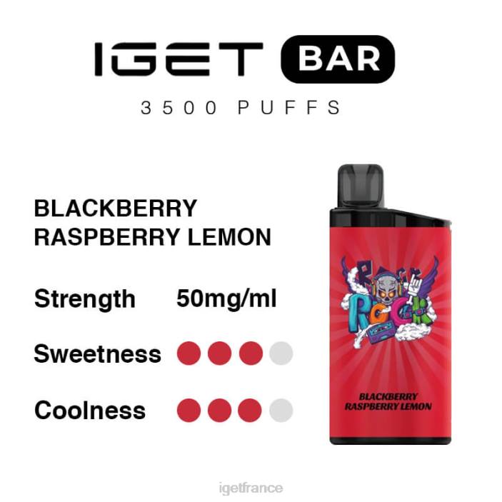 Shop X02H296 barre IGET 3500 bouffées mûre framboise citron