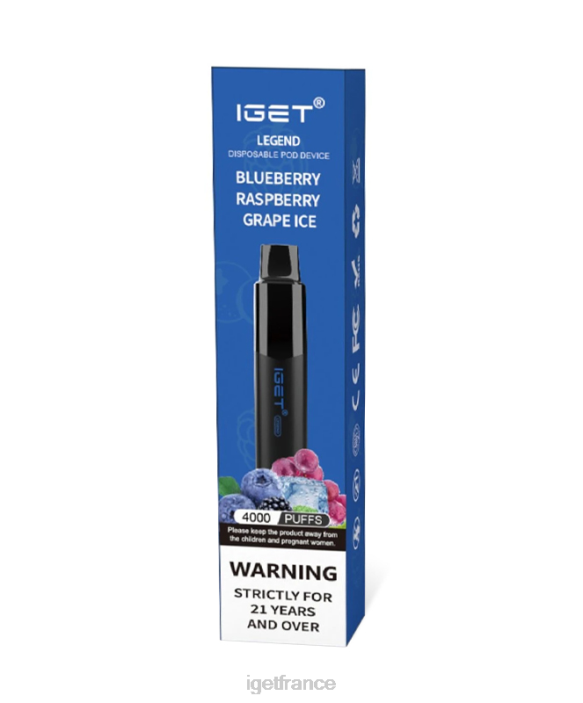 IGET Vape Shop X02H181 j'ai une légende glace aux raisins, myrtilles, framboises