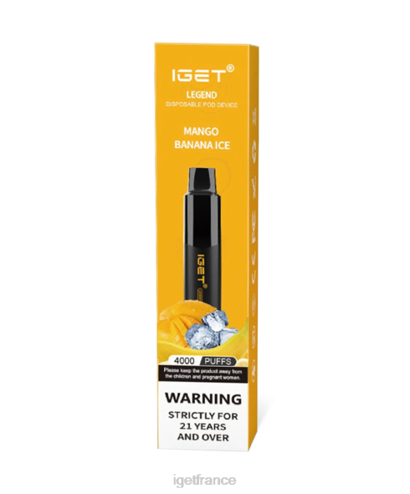 IGET Vape X02H185 j'ai une légende glace à la mangue et à la banane